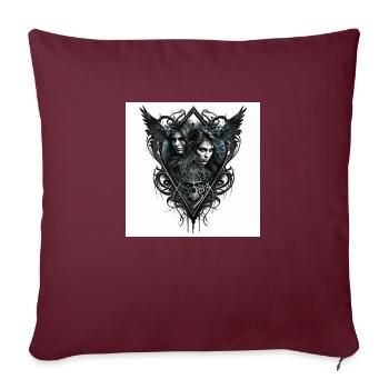 jumelles de l' ombre - Housse de coussin décorative 45 x 45 cm - bordeaux - Devant