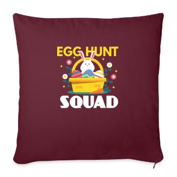 Oeuf de Pâques de l’escouade de chasse aux œufs - Housse de coussin décorative 45 x 45 cm - bordeaux - Devant