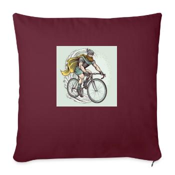Road Warrior - Viking Warrior Road Cyclist - Housse de coussin décorative 45 x 45 cm - bordeaux - Devant
