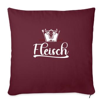 Fleisch Logo mit Stier Weiß - Sofakissenbezug 45 x 45 cm - Burgunderrot - Vorne