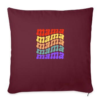 Retro Mama Waves Slogan Multicolore - Housse de coussin décorative 45 x 45 cm - bordeaux - Devant
