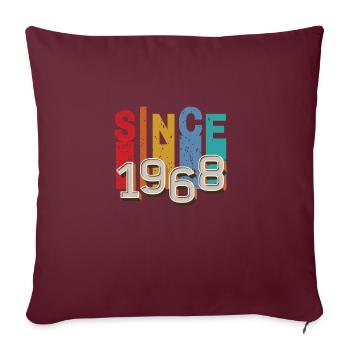 Since 1968 retro - Housse de coussin décorative 45 x 45 cm - bordeaux - Devant