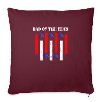 PAPA DE L’ANNÉE - Amerika Style - Housse de coussin décorative 45 x 45 cm - bordeaux - Devant
