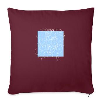 Gesichtslinie blau - Sofakissenbezug 45 x 45 cm - Burgunderrot - Vorne
