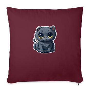 Cute Grey Cat - Sofa pillowcase 17,3'' x 17,3'' (45 x 45 cm) - burgundy - Front