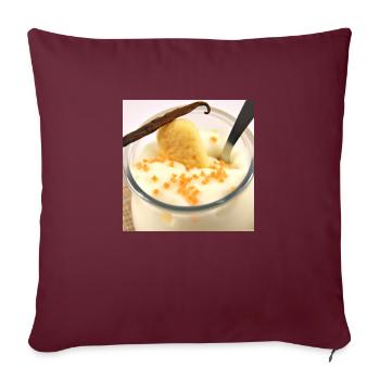 Jutosité dessert pudding à la sauce vanille - Housse de coussin décorative 45 x 45 cm - bordeaux - Devant