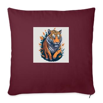 Laufender Tiger - Sofakissenbezug 45 x 45 cm - Burgunderrot - Vorne