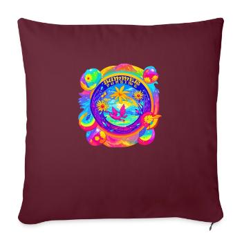 Plaisirs d’été - Housse de coussin décorative 45 x 45 cm - bordeaux - Devant