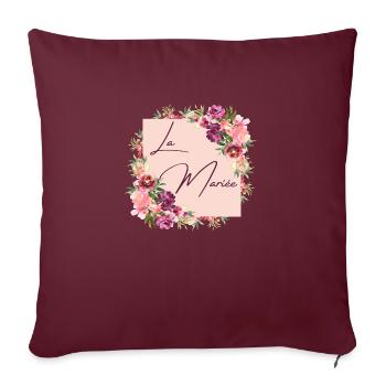 La mariée floral - Housse de coussin décorative 45 x 45 cm - bordeaux - Devant