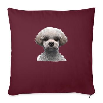 Caniche Chien Amour Caniche Chiot Chiot Propriétaire de chien - Housse de coussin décorative 45 x 45 cm - bordeaux - Devant