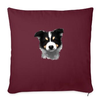 Propriétaires de chiens Border Collie Chiens Amoureux des chiens - Housse de coussin décorative 45 x 45 cm - bordeaux - Devant