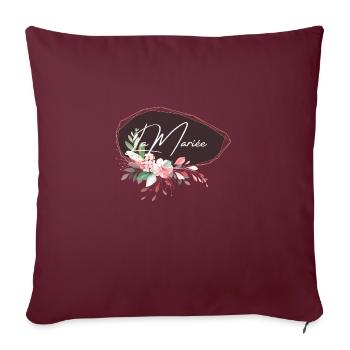 La mariée floral - Housse de coussin décorative 45 x 45 cm - bordeaux - Devant