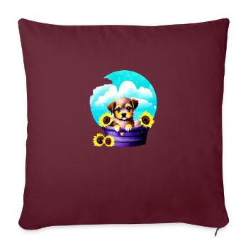Labrador Retriever chiot Labrador propriétaire - Housse de coussin décorative 45 x 45 cm - bordeaux - Devant