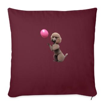 Poodle chiot Chien chiot Caniche Chien aime les propriétaires de chiens - Housse de coussin décorative 45 x 45 cm - bordeaux - Devant