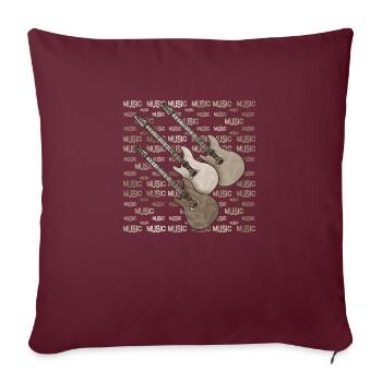 Guitares - Housse de coussin décorative 45 x 45 cm - bordeaux - Devant