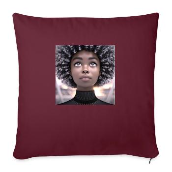 Black girl magic, cute girl, Afro art - Sofa pillowcase 17,3'' x 17,3'' (45 x 45 cm) - burgundy - Front