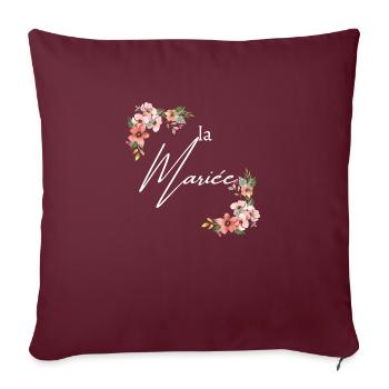 La mariée floral - Housse de coussin décorative 45 x 45 cm - bordeaux - Devant