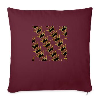 Design avec de nombreuses couronnes - Housse de coussin décorative 45 x 45 cm - bordeaux - Devant