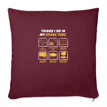 BIRDWATCH IN SPARE TIME - Sofa pillowcase 17,3'' x 17,3'' (45 x 45 cm) - burgundy - Front