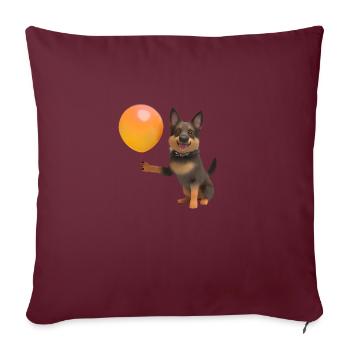 Propriétaire de chien chiot berger allemand - Housse de coussin décorative 45 x 45 cm - bordeaux - Devant