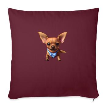 Chiens Chihuahua Chien Chihuahua Chihuahua Puppy Dog Propriétaires - Housse de coussin décorative 45 x 45 cm - bordeaux - Devant