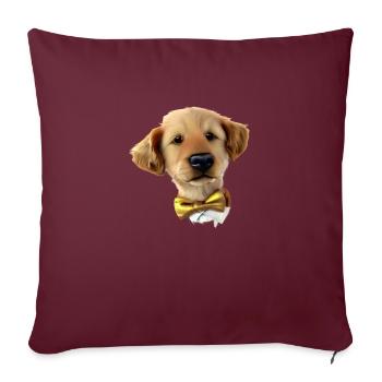 Propriétaires de chiens Golden Retriever chiots chiens - Housse de coussin décorative 45 x 45 cm - bordeaux - Devant