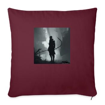 Le côté obscur du monde moderne 1 - Housse de coussin décorative 45 x 45 cm - bordeaux - Devant