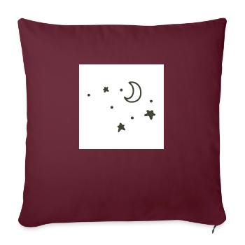 Sternenhimmel mit Mond - Sofakissenbezug 45 x 45 cm - Burgunderrot - Vorne