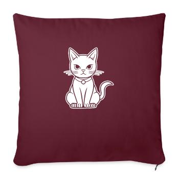 Chat chaton chaton dame - Housse de coussin décorative 45 x 45 cm - bordeaux - Devant