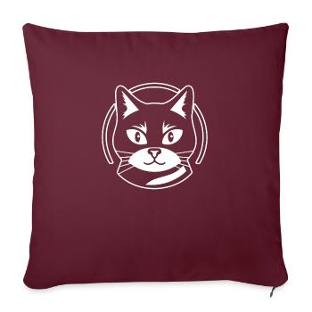 Chat chaton chaton dame - Housse de coussin décorative 45 x 45 cm - bordeaux - Devant