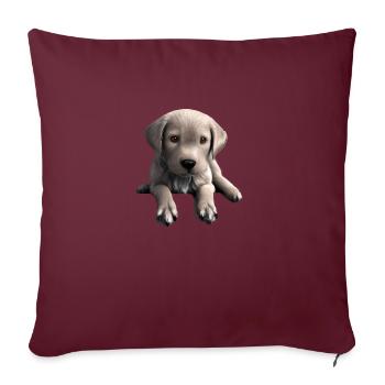 Labrador, propriétaire du chiot Labrador Retriever - Housse de coussin décorative 45 x 45 cm - bordeaux - Devant