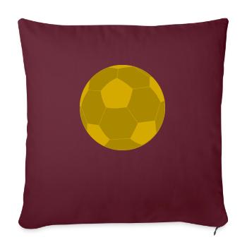Goldener Fußball - Sofakissenbezug 45 x 45 cm - Burgunderrot - Vorne