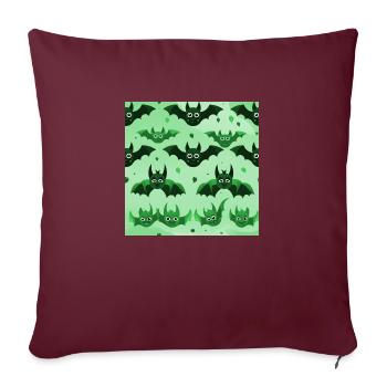 Comic Bat Brigade: Collection de chauves-souris mignonnes - Housse de coussin décorative 45 x 45 cm - bordeaux - Devant