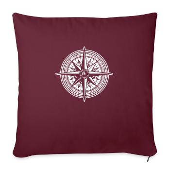 Kompass Nautik Segelboot Seefahrer - Sofakissenbezug 45 x 45 cm - Burgunderrot - Vorne