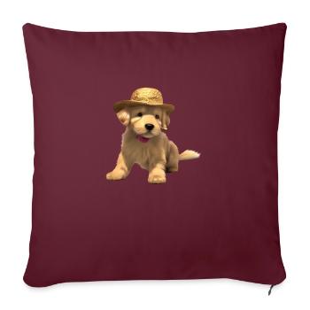 Labrador Retriever chiot Labrador propriétaire - Housse de coussin décorative 45 x 45 cm - bordeaux - Devant