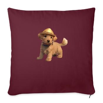 Chiot Labrador Retriever Labrador propriétaire - Housse de coussin décorative 45 x 45 cm - bordeaux - Devant