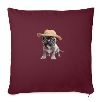 Chiens Dog Propriétaire Bulldog Dog Propriétaire de chien - Housse de coussin décorative 45 x 45 cm - bordeaux - Devant