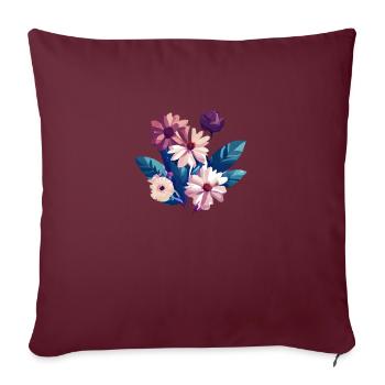 Fleurs, bouquet, fleuristerie, pépinière - Housse de coussin décorative 45 x 45 cm - bordeaux - Devant