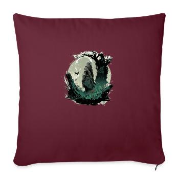 Druide elfique - Housse de coussin décorative 45 x 45 cm - bordeaux - Devant