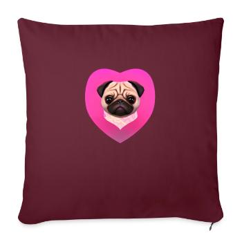 Chien Bulldog Chiens Propriétaires de chiens Propriétaires de chiens - Housse de coussin décorative 45 x 45 cm - bordeaux - Devant