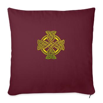 Keltisches Kreuz - Sofakissenbezug 45 x 45 cm - Burgunderrot - Vorne