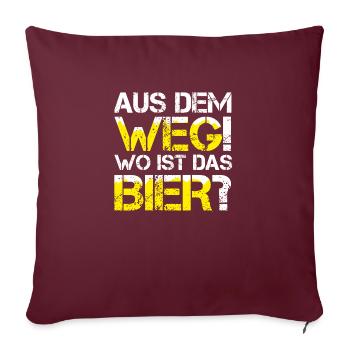 Lustiges Mallorca AUS DEM WEG WO IST DAS FREIBIER? - Sofakissenbezug 45 x 45 cm - Burgunderrot - Vorne