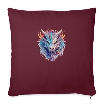 Dragon Face - Sofakissenbezug 45 x 45 cm - Burgunderrot - Vorne
