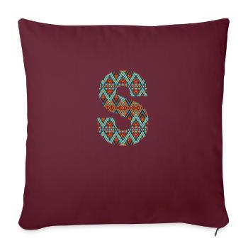 Lettre S- boho design, monogramme coloré - Housse de coussin décorative 45 x 45 cm - bordeaux - Devant