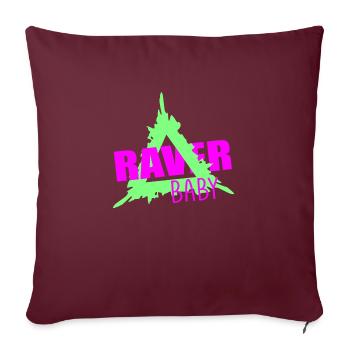 Raver Baby - Sofakissenbezug 45 x 45 cm - Burgunderrot - Vorne