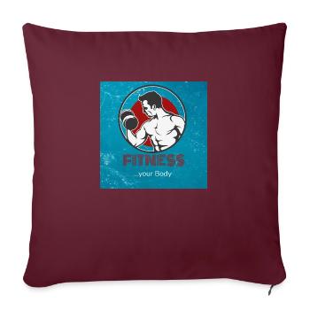 Fitness votre corps - Housse de coussin décorative 45 x 45 cm - bordeaux - Devant