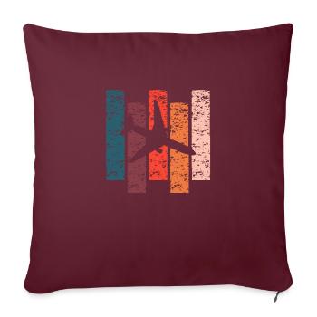 Avion cadeau Vintage - Housse de coussin décorative 45 x 45 cm - bordeaux - Devant