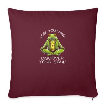 Yoga Meditation Frog: Vêtements de découverte de l’âme - Housse de coussin décorative 45 x 45 cm - bordeaux - Devant