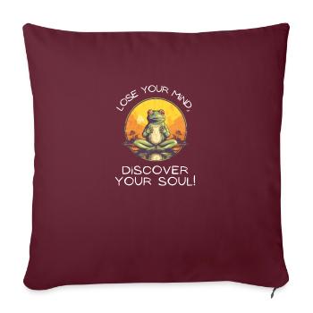 Yoga Meditation Frog: Vêtements de découverte de l’âme - Housse de coussin décorative 45 x 45 cm - bordeaux - Devant