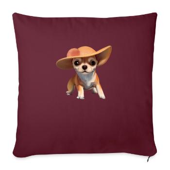 Propriétaire de chien Chihuahua chien Chihuahua chiots - Housse de coussin décorative 45 x 45 cm - bordeaux - Devant